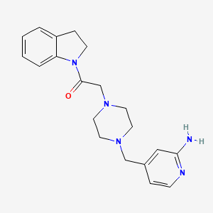 2-[4-[(2-Aminopyridin-4-yl)methyl]piperazin-1-yl]-1-(2,3-dihydroindol-1-yl)ethanone