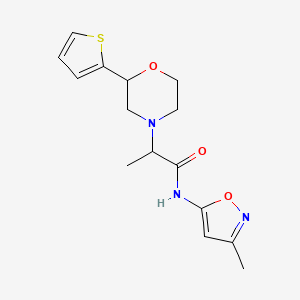 N-(3-methyl-1,2-oxazol-5-yl)-2-(2-thiophen-2-ylmorpholin-4-yl)propanamide