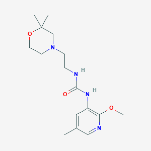 molecular formula C16H26N4O3 B6970883 1-[2-(2,2-Dimethylmorpholin-4-yl)ethyl]-3-(2-methoxy-5-methylpyridin-3-yl)urea 