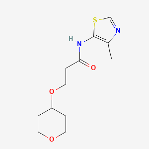 molecular formula C12H18N2O3S B6970891 N-(4-methyl-1,3-thiazol-5-yl)-3-(oxan-4-yloxy)propanamide 