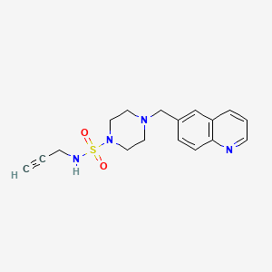 molecular formula C17H20N4O2S B6970911 N-prop-2-ynyl-4-(quinolin-6-ylmethyl)piperazine-1-sulfonamide 