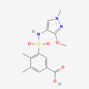 3-[(3-Methoxy-1-methylpyrazol-4-yl)sulfamoyl]-4,5-dimethylbenzoic acid