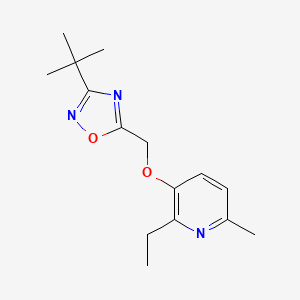 molecular formula C15H21N3O2 B6970974 3-Tert-butyl-5-[(2-ethyl-6-methylpyridin-3-yl)oxymethyl]-1,2,4-oxadiazole 