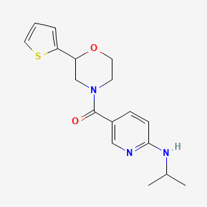 molecular formula C17H21N3O2S B6970997 [6-(Propan-2-ylamino)pyridin-3-yl]-(2-thiophen-2-ylmorpholin-4-yl)methanone 