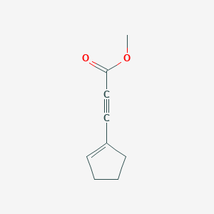 molecular formula C9H10O2 B069710 2-Propynoic acid, 3-(1-cyclopenten-1-yl)-, methyl ester (9CI) CAS No. 169478-78-8