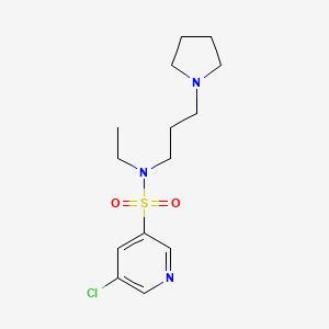 molecular formula C14H22ClN3O2S B6971011 5-chloro-N-ethyl-N-(3-pyrrolidin-1-ylpropyl)pyridine-3-sulfonamide 