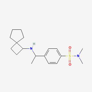 molecular formula C18H28N2O2S B6971022 N,N-dimethyl-4-[1-(spiro[3.4]octan-3-ylamino)ethyl]benzenesulfonamide 