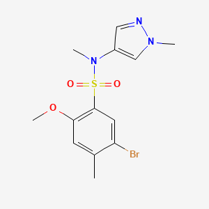 molecular formula C13H16BrN3O3S B6971031 5-bromo-2-methoxy-N,4-dimethyl-N-(1-methylpyrazol-4-yl)benzenesulfonamide 