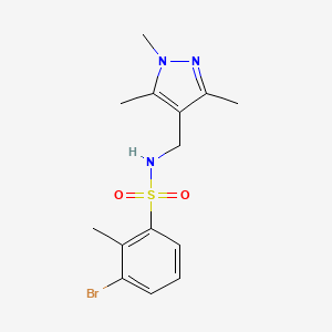 3-bromo-2-methyl-N-[(1,3,5-trimethylpyrazol-4-yl)methyl]benzenesulfonamide