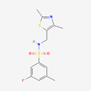 molecular formula C13H15FN2O2S2 B6971054 N-[(2,4-dimethyl-1,3-thiazol-5-yl)methyl]-3-fluoro-5-methylbenzenesulfonamide 