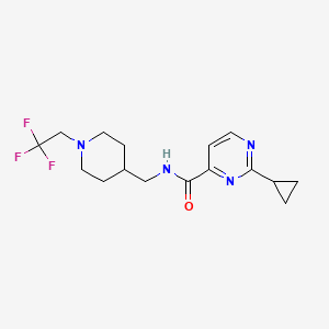 2-cyclopropyl-N-[[1-(2,2,2-trifluoroethyl)piperidin-4-yl]methyl]pyrimidine-4-carboxamide