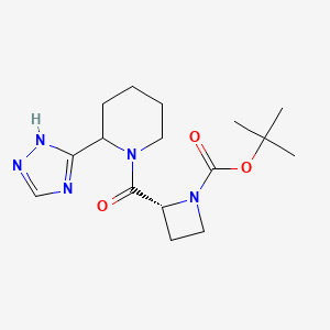 molecular formula C16H25N5O3 B6971088 tert-butyl (2R)-2-[2-(1H-1,2,4-triazol-5-yl)piperidine-1-carbonyl]azetidine-1-carboxylate 