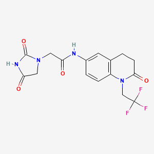 2-(2,4-dioxoimidazolidin-1-yl)-N-[2-oxo-1-(2,2,2-trifluoroethyl)-3,4-dihydroquinolin-6-yl]acetamide