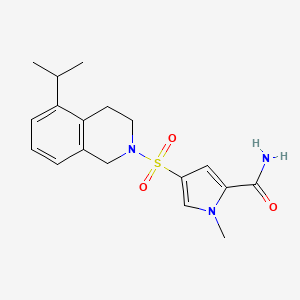 1-methyl-4-[(5-propan-2-yl-3,4-dihydro-1H-isoquinolin-2-yl)sulfonyl]pyrrole-2-carboxamide