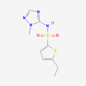 molecular formula C9H12N4O2S2 B6971152 5-ethyl-N-(2-methyl-1,2,4-triazol-3-yl)thiophene-2-sulfonamide 