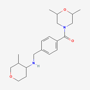 (2,6-Dimethylmorpholin-4-yl)-[4-[[(3-methyloxan-4-yl)amino]methyl]phenyl]methanone