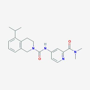 molecular formula C21H26N4O2 B6971196 N-[2-(dimethylcarbamoyl)pyridin-4-yl]-5-propan-2-yl-3,4-dihydro-1H-isoquinoline-2-carboxamide 