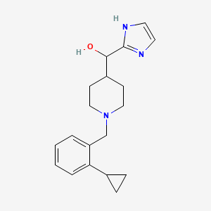 molecular formula C19H25N3O B6971204 [1-[(2-cyclopropylphenyl)methyl]piperidin-4-yl]-(1H-imidazol-2-yl)methanol 