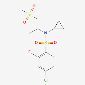 4-chloro-N-cyclopropyl-2-fluoro-N-(1-methylsulfonylpropan-2-yl)benzenesulfonamide