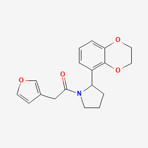 1-[2-(2,3-Dihydro-1,4-benzodioxin-5-yl)pyrrolidin-1-yl]-2-(furan-3-yl)ethanone