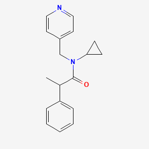 molecular formula C18H20N2O B6971224 N-cyclopropyl-2-phenyl-N-(pyridin-4-ylmethyl)propanamide 