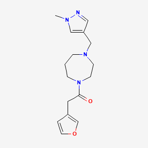 2-(Furan-3-yl)-1-[4-[(1-methylpyrazol-4-yl)methyl]-1,4-diazepan-1-yl]ethanone