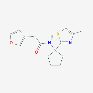 2-(furan-3-yl)-N-[1-(4-methyl-1,3-thiazol-2-yl)cyclopentyl]acetamide