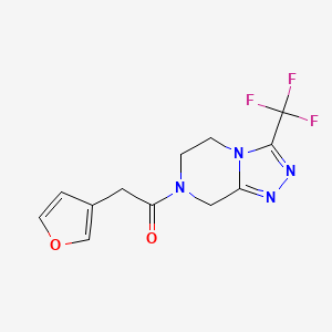 2-(furan-3-yl)-1-[3-(trifluoromethyl)-6,8-dihydro-5H-[1,2,4]triazolo[4,3-a]pyrazin-7-yl]ethanone