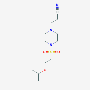 3-[4-(2-Propan-2-yloxyethylsulfonyl)piperazin-1-yl]propanenitrile