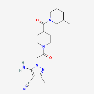 5-Amino-3-methyl-1-[2-[4-(3-methylpiperidine-1-carbonyl)piperidin-1-yl]-2-oxoethyl]pyrazole-4-carbonitrile