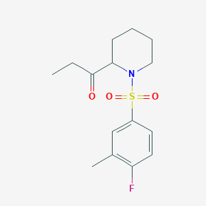 1-[1-(4-Fluoro-3-methylphenyl)sulfonylpiperidin-2-yl]propan-1-one