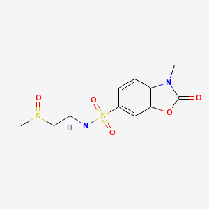 N,3-dimethyl-N-(1-methylsulfinylpropan-2-yl)-2-oxo-1,3-benzoxazole-6-sulfonamide