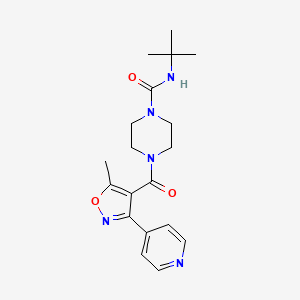 molecular formula C19H25N5O3 B6971357 N-tert-butyl-4-(5-methyl-3-pyridin-4-yl-1,2-oxazole-4-carbonyl)piperazine-1-carboxamide 