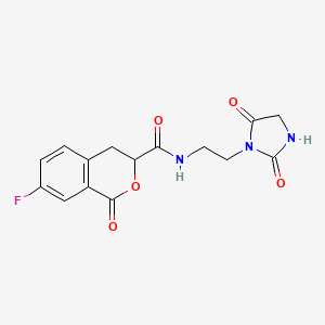 molecular formula C15H14FN3O5 B6971366 N-[2-(2,5-dioxoimidazolidin-1-yl)ethyl]-7-fluoro-1-oxo-3,4-dihydroisochromene-3-carboxamide 