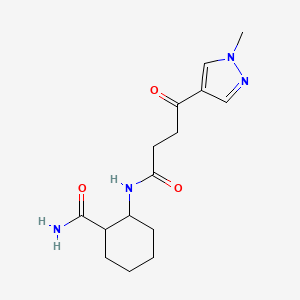 molecular formula C15H22N4O3 B6971382 2-[[4-(1-Methylpyrazol-4-yl)-4-oxobutanoyl]amino]cyclohexane-1-carboxamide 