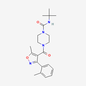 molecular formula C21H28N4O3 B6971417 N-tert-butyl-4-[5-methyl-3-(2-methylphenyl)-1,2-oxazole-4-carbonyl]piperazine-1-carboxamide 