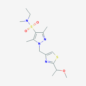 N-ethyl-1-[[2-(1-methoxyethyl)-1,3-thiazol-4-yl]methyl]-N,3,5-trimethylpyrazole-4-sulfonamide