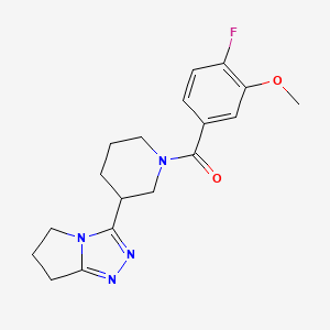 [3-(6,7-dihydro-5H-pyrrolo[2,1-c][1,2,4]triazol-3-yl)piperidin-1-yl]-(4-fluoro-3-methoxyphenyl)methanone