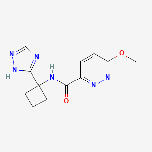 molecular formula C12H14N6O2 B6971475 6-methoxy-N-[1-(1H-1,2,4-triazol-5-yl)cyclobutyl]pyridazine-3-carboxamide 