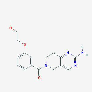 molecular formula C17H20N4O3 B6971491 (2-amino-7,8-dihydro-5H-pyrido[4,3-d]pyrimidin-6-yl)-[3-(2-methoxyethoxy)phenyl]methanone 