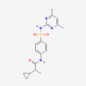 2-cyclopropyl-N-[4-[(4,6-dimethylpyrimidin-2-yl)sulfamoyl]phenyl]propanamide