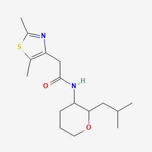 molecular formula C16H26N2O2S B6971498 2-(2,5-dimethyl-1,3-thiazol-4-yl)-N-[2-(2-methylpropyl)oxan-3-yl]acetamide 