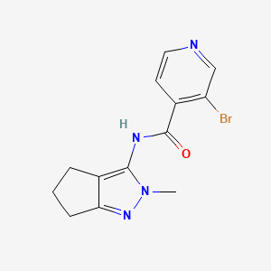 molecular formula C13H13BrN4O B6971526 3-bromo-N-(2-methyl-5,6-dihydro-4H-cyclopenta[c]pyrazol-3-yl)pyridine-4-carboxamide 