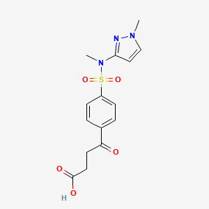 molecular formula C15H17N3O5S B6971531 4-[4-[Methyl-(1-methylpyrazol-3-yl)sulfamoyl]phenyl]-4-oxobutanoic acid 