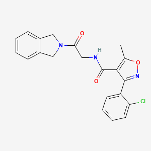 3-(2-chlorophenyl)-N-[2-(1,3-dihydroisoindol-2-yl)-2-oxoethyl]-5-methyl-1,2-oxazole-4-carboxamide