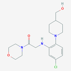 2-[5-Chloro-2-[4-(hydroxymethyl)piperidin-1-yl]anilino]-1-morpholin-4-ylethanone