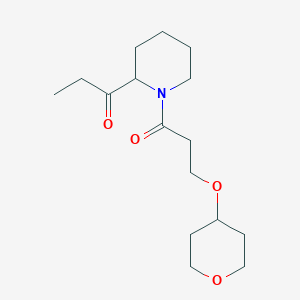 3-(Oxan-4-yloxy)-1-(2-propanoylpiperidin-1-yl)propan-1-one