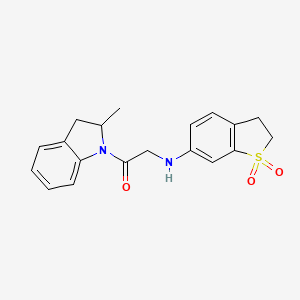 2-[(1,1-Dioxo-2,3-dihydro-1-benzothiophen-6-yl)amino]-1-(2-methyl-2,3-dihydroindol-1-yl)ethanone