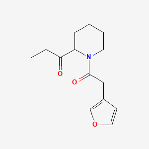 molecular formula C14H19NO3 B6971563 1-[1-[2-(Furan-3-yl)acetyl]piperidin-2-yl]propan-1-one 