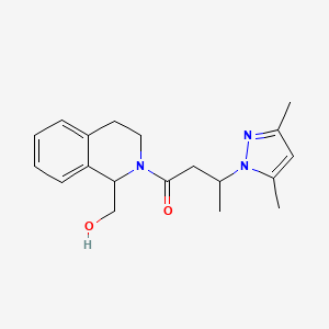 molecular formula C19H25N3O2 B6971581 3-(3,5-dimethylpyrazol-1-yl)-1-[1-(hydroxymethyl)-3,4-dihydro-1H-isoquinolin-2-yl]butan-1-one 